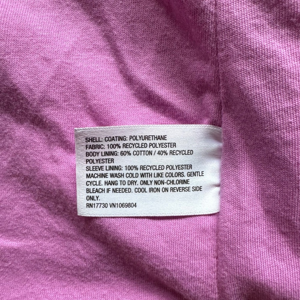 Cat & Jack Girls Pink Hooded Rain Jacket Water Resistant Reflective 5T NEW - Picture 8 of 10